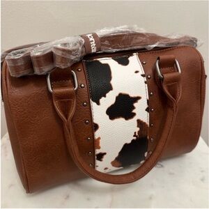 NWT Montana West Cow Print Western Barrel Bag Purse